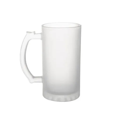 16 oz Frosted Glass Beer Mug/ Tarro Cervesero